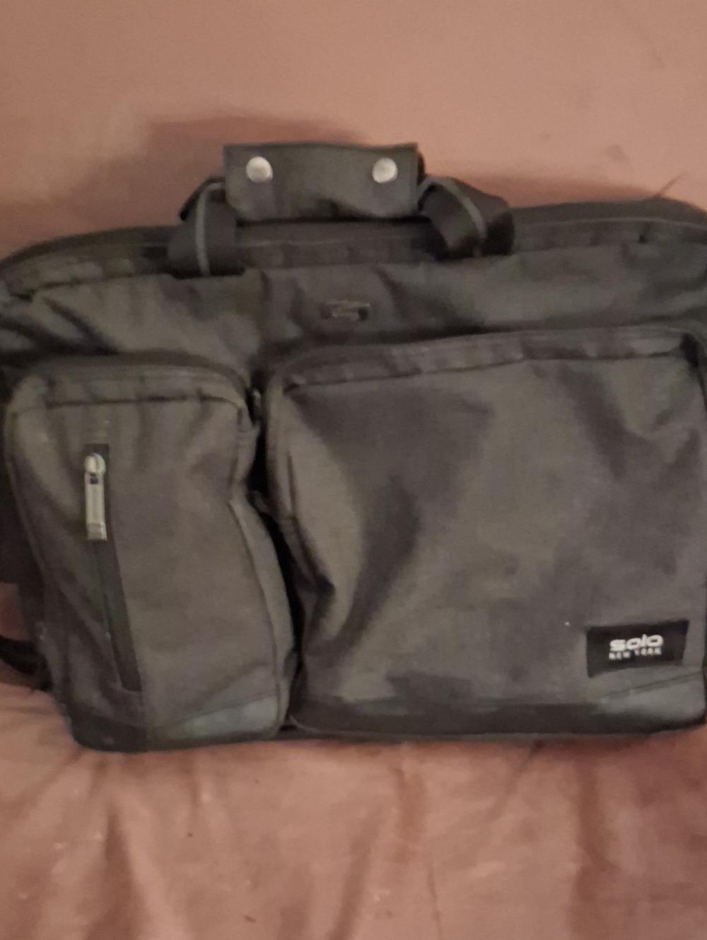solo New York Gray Laptop Briefcase Messenger with Front Pockets
